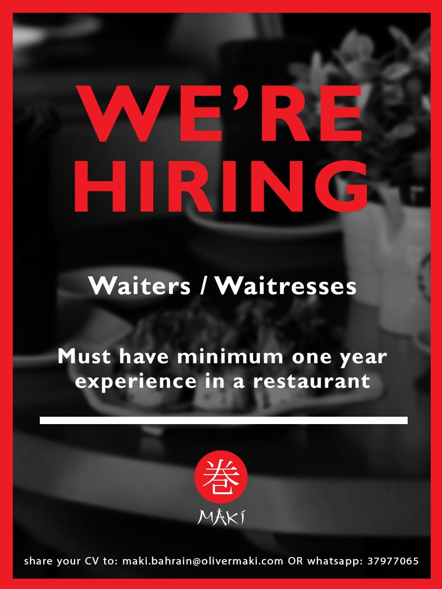 Looking for Experieced Waitress 
