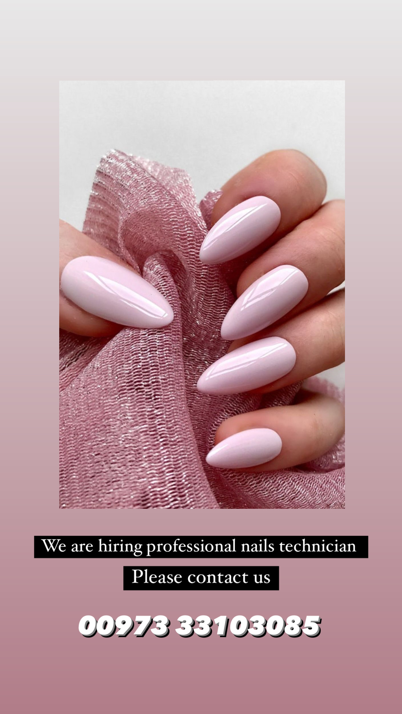 Need nail technician  , hairdresser 